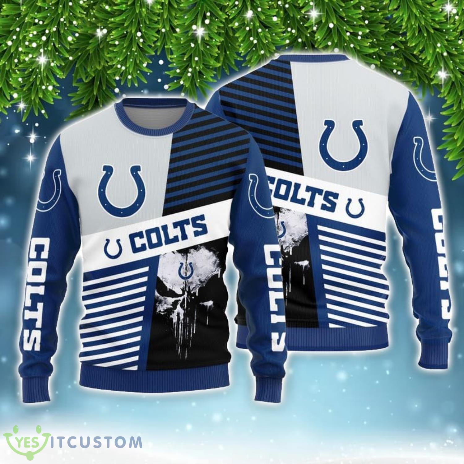 Indianapolis Colts Skull Pattern Limited Edition All Over Printed 3D Sweater Christmas Gift 3 Indianapolis Colts Skull Pattern Limited Edition All Over Printed 3D Sweater Christmas Gift Product Photo 1
