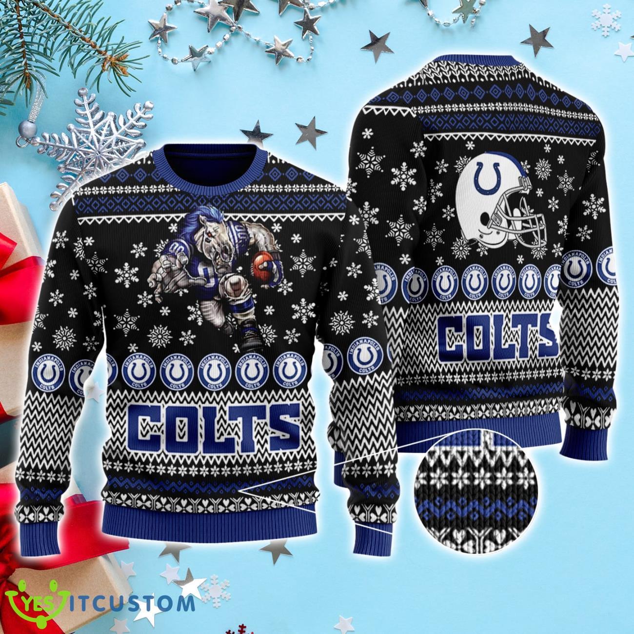Indianapolis Colts Ugly Christmas Sweater 3D 3 Indianapolis Colts Ugly Christmas Sweater 3D Product Photo 1