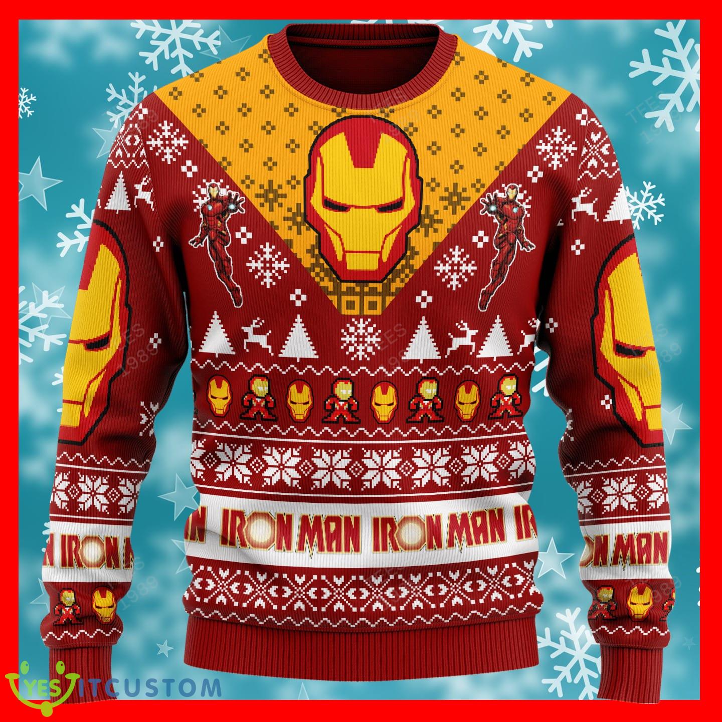 Iron Man Design Marvel Comics Ugly 3D Sweater For Christmas 6 Iron Man Design Marvel Comics Ugly 3D Sweater For Christmas - Iron Man v1 Marvel Comics Knitted Sweater Photo 2