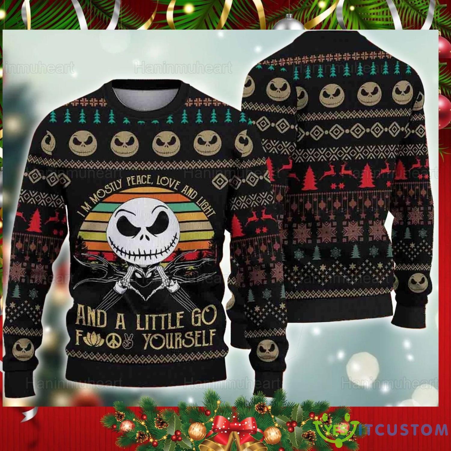 Jack Skellington Ugly Christmas Sweater Holiday Sweater 3 Jack Skellington Ugly Christmas Sweater Holiday Sweater Product Photo 1
