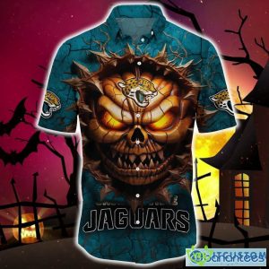 Jacksonville Jaguars Halloween Angry Skull 3D Hawaiian Shirt For Fans Gift Christmas Men And Women - Jacksonville Jaguars Halloween Super Trending Shirt For This Season_3