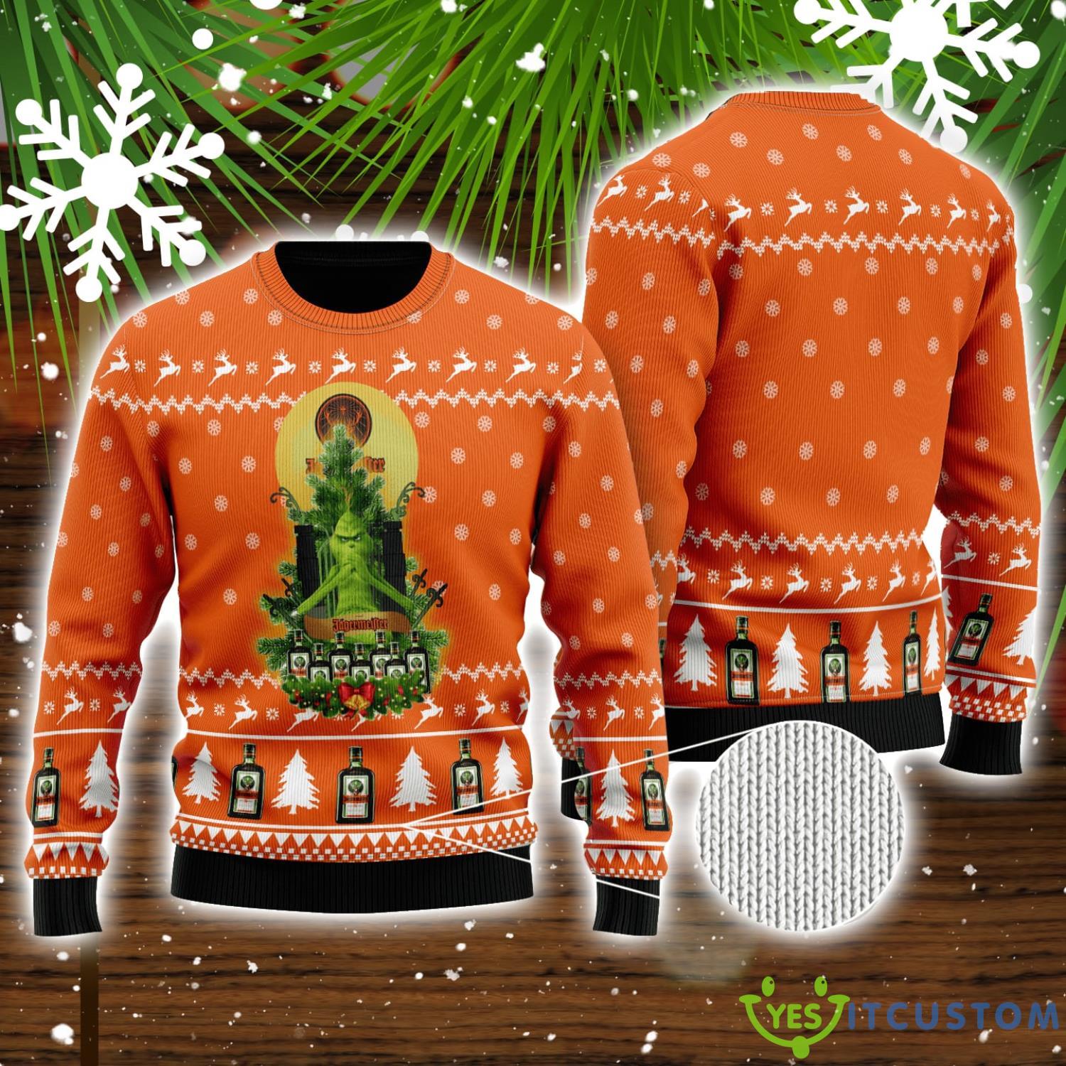 Jagermeister Lover Grinch Snow Ugly Christmas Sweater Unisex Sweater