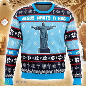 Jesus Wants a Hug Hellsing Cute Ugly Christmas Sweater Christmas Gift For Family Product Photo 1