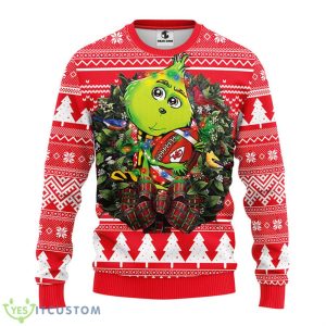 Kansas City Chiefs Grinch Hug Christmas Ugly Sweater Product Photo 1
