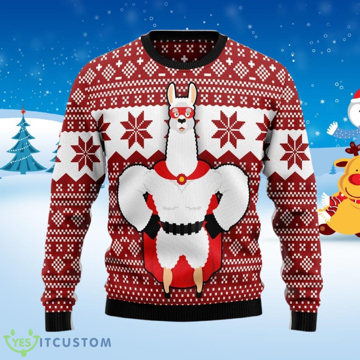 Llama Superhero Ugly Christmas Sweater Unique Gift For Men And Women 3 Llama Superhero Ugly Christmas Sweater Unique Gift For Men And Women Product Photo 1
