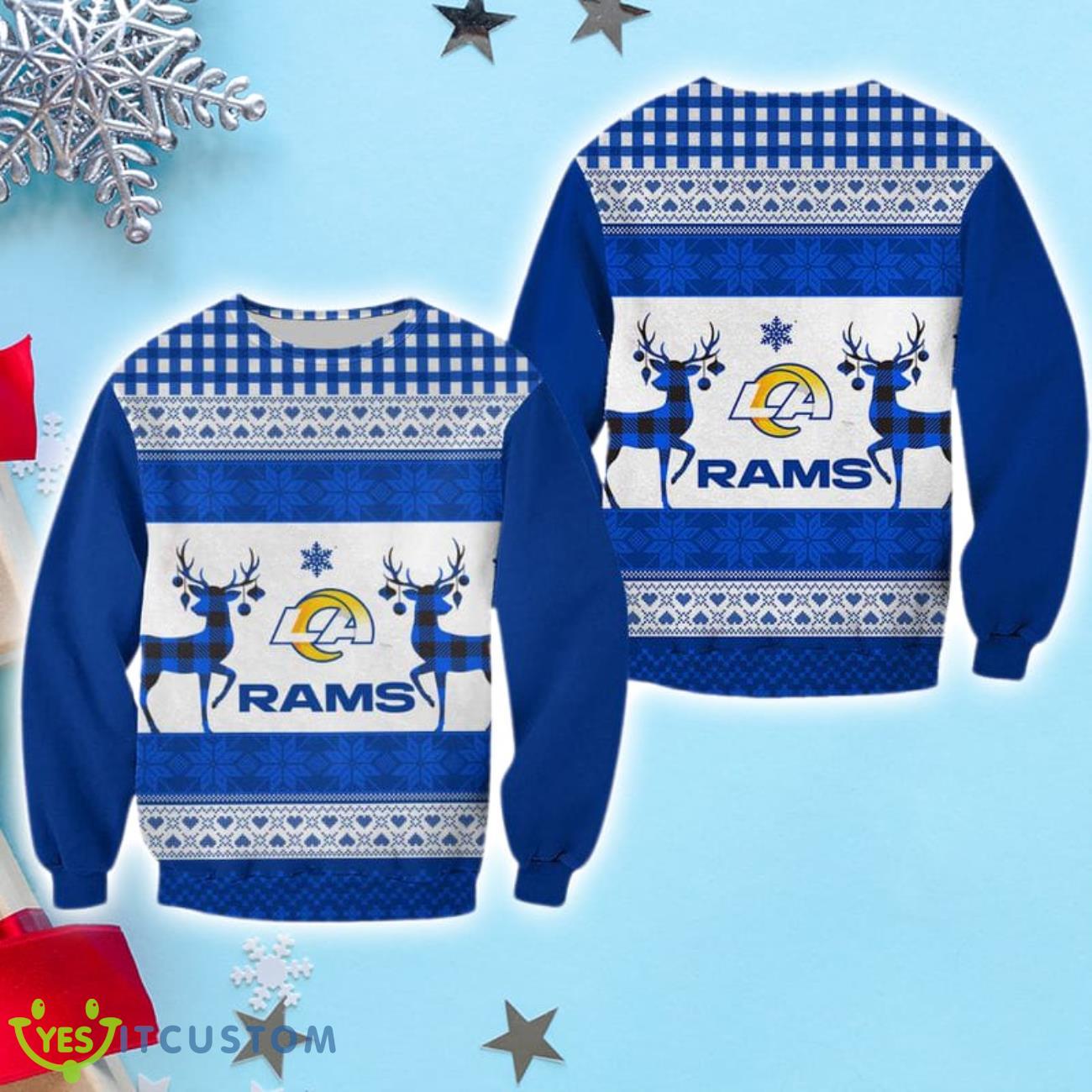 Los Angeles Rams Christmas Sweatshirt 3 Los Angeles Rams Christmas Sweatshirt Product Photo 1