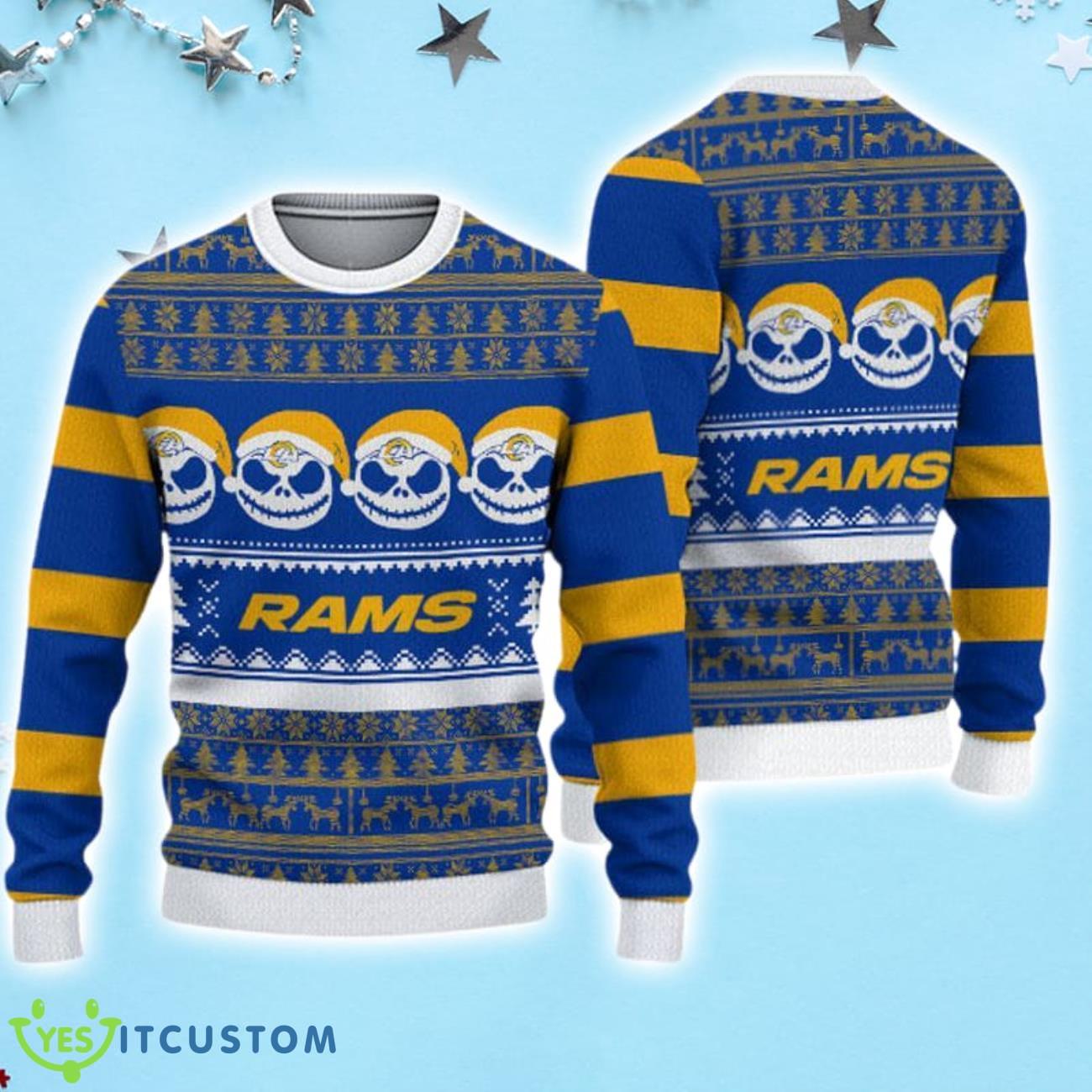 Los Angeles Rams Pumpkin Christmas Sweater 3 Los Angeles Rams Pumpkin Christmas Sweater Product Photo 1