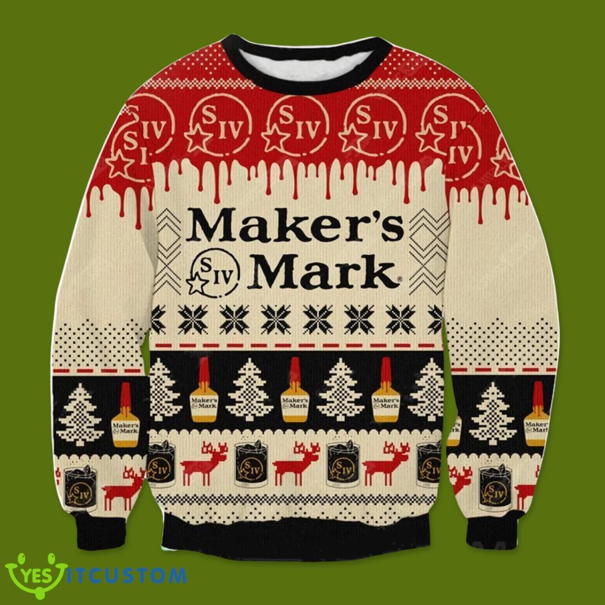 Maker's Mark Christmas Ugly Sweater Impressive Gift For Men And Women 3 makers mark christmas ugly sweater impressive gift for men and women