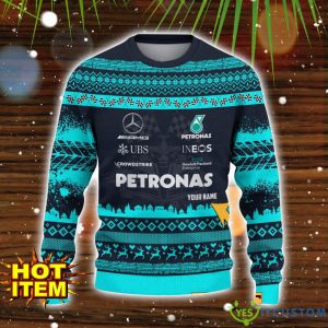 Mercedes-AMG PETRONAS F1 Team Special Gift Ugly Christmas Sweater Custom Name Product Photo 2