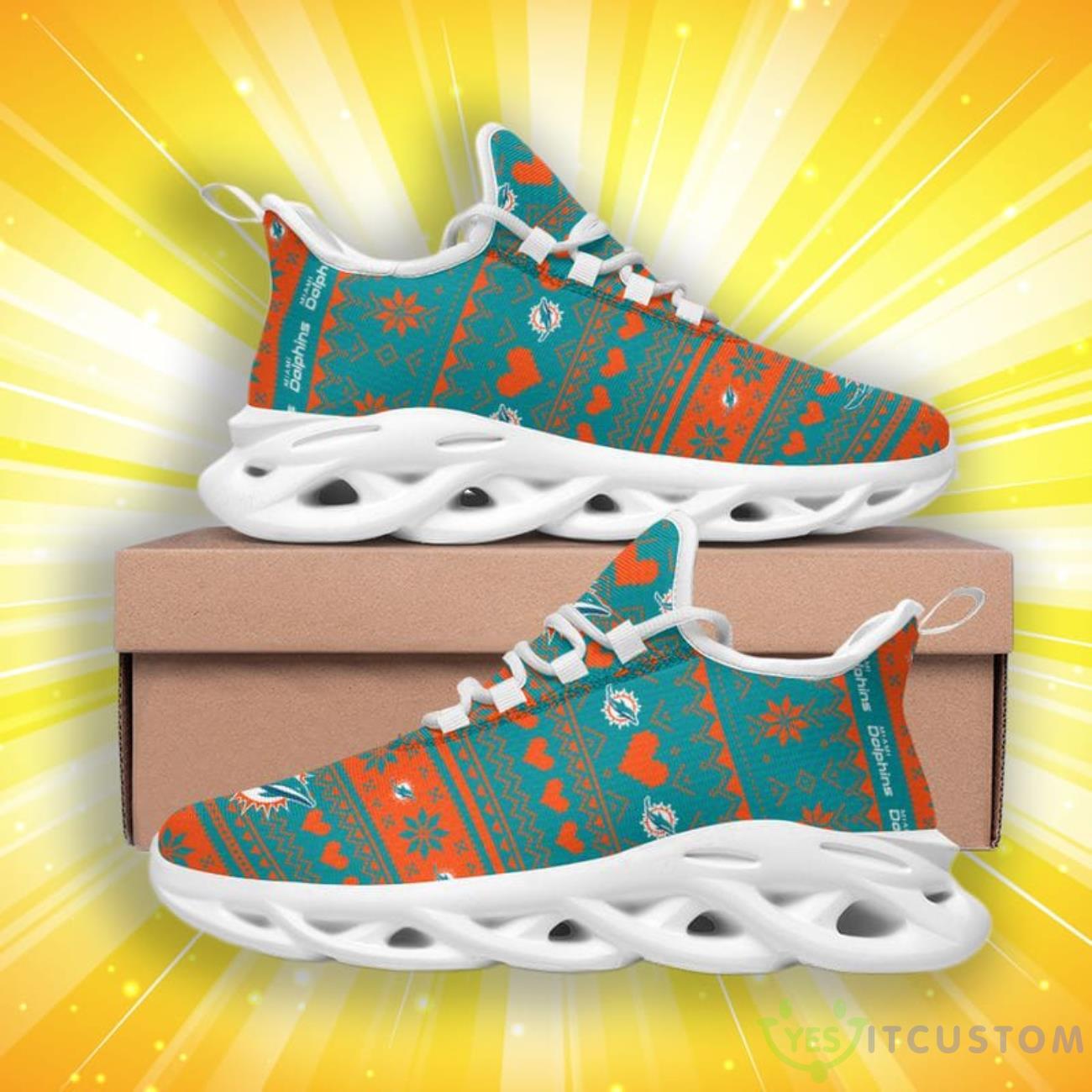 Miami Dolphins Christmas Patterns Max Soul Shoes 4 Miami Dolphins Christmas Patterns Max Soul Shoes Product Photo 4