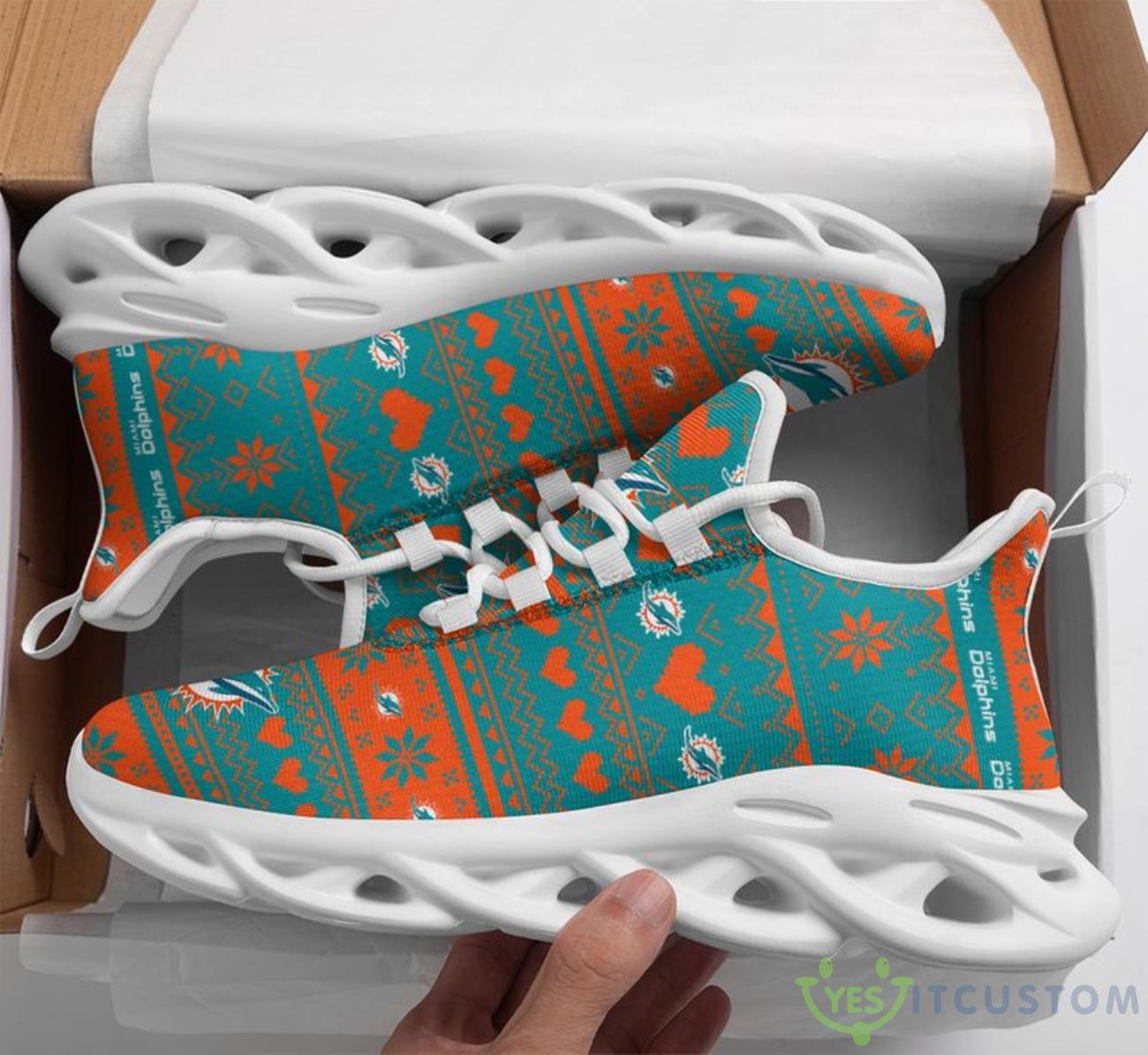 Miami Dolphins Christmas Patterns Max Soul Shoes 9 Miami Dolphins Christmas Patterns Max Soul Shoes Product Photo 1