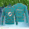 Miami Dolphins Christmas Pine Tree Patterns Ugly Christmas Sweater Product Photo 1