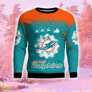 Miami Dolphins Winter is Coming Funny Ugly Christmas Sweater Gift For Men And Women Gift Holidays - Miami Dolphins Winter is Coming Ugly Sweater_2
