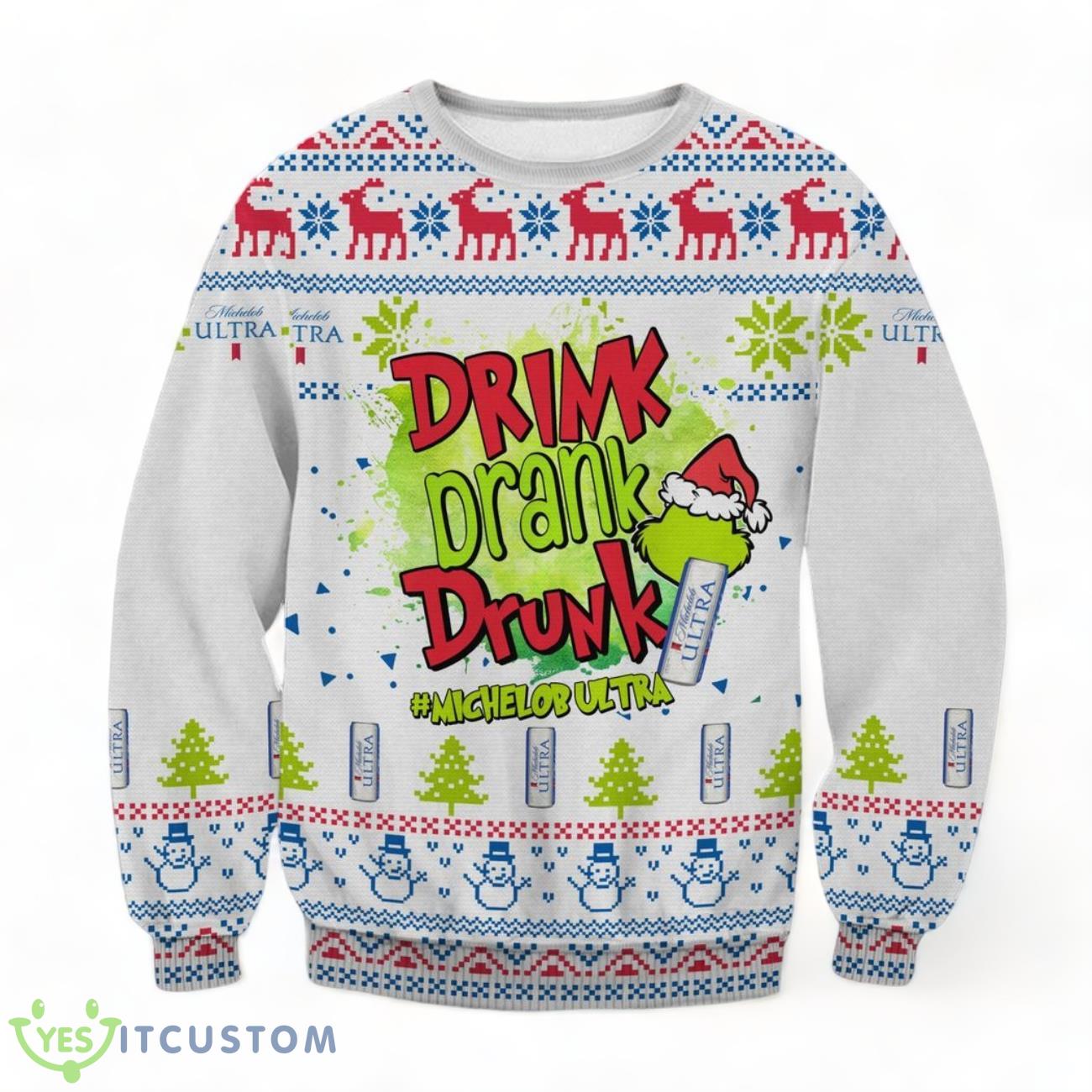 Michelob Ultra Grinch Ugly Sweater 3 Michelob Ultra Grinch Ugly Sweater Product Photo 1