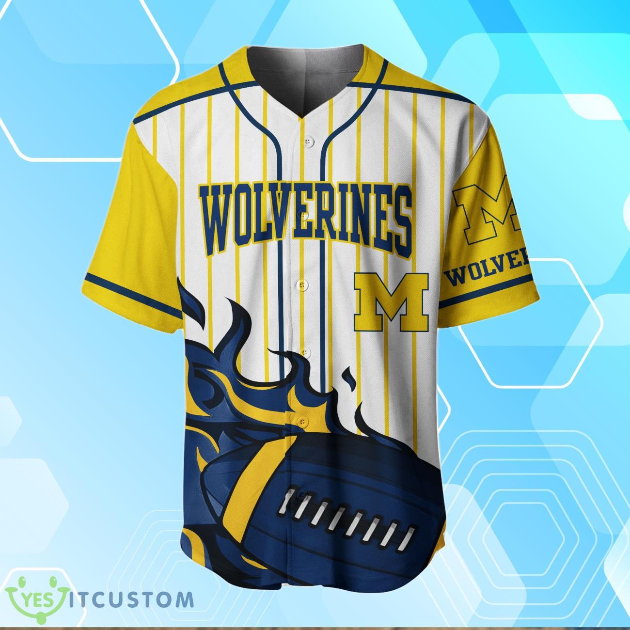 Michigan Wolverines BaseBall Jersey Custom Number And Name 6 Michigan Wolverines BaseBall Jersey Custom Number And Name Product Photo 2