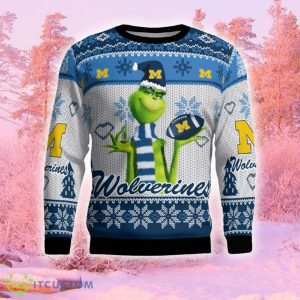 Michigan Wolverines The Grinch Funny Ugly Christmas Sweater Gift For Men And Women Gift Holidays - Michigan Wolverines The Grinch Christmas AOP Ugly Sweater_2