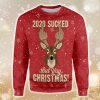 Middle Finger Reindeer Merry Christmas Ugly Sweater - Middle Finger Reindeer Merry Christmas EZ20 2410 All Over Print Sweatshirt_1