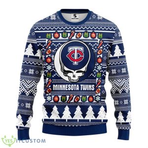 Minnesota Twins Grateful Dead Ugly Christmas Fleece Sweater Product Photo 1