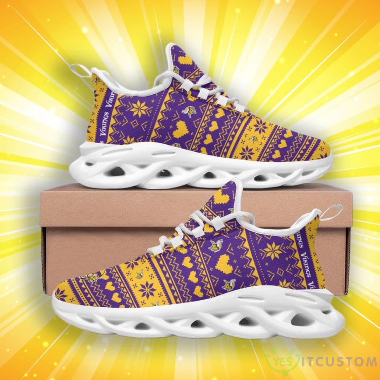 Minnesota Vikings Christmas Patterns Max Soul Shoes 4 Minnesota Vikings Christmas Patterns Max Soul Shoes Product Photo 4