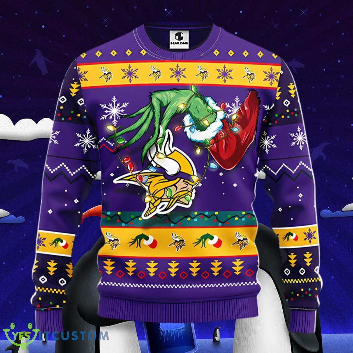 Minnesota Vikings Grinch Hand Stolen NFL Christmas Ugly Sweater Style Gift For Men And Womens 3 Minnesota Vikings Grinch Hand Stolen NFL Christmas Ugly Sweater Style Gift For Men And Womens Product Photo 1