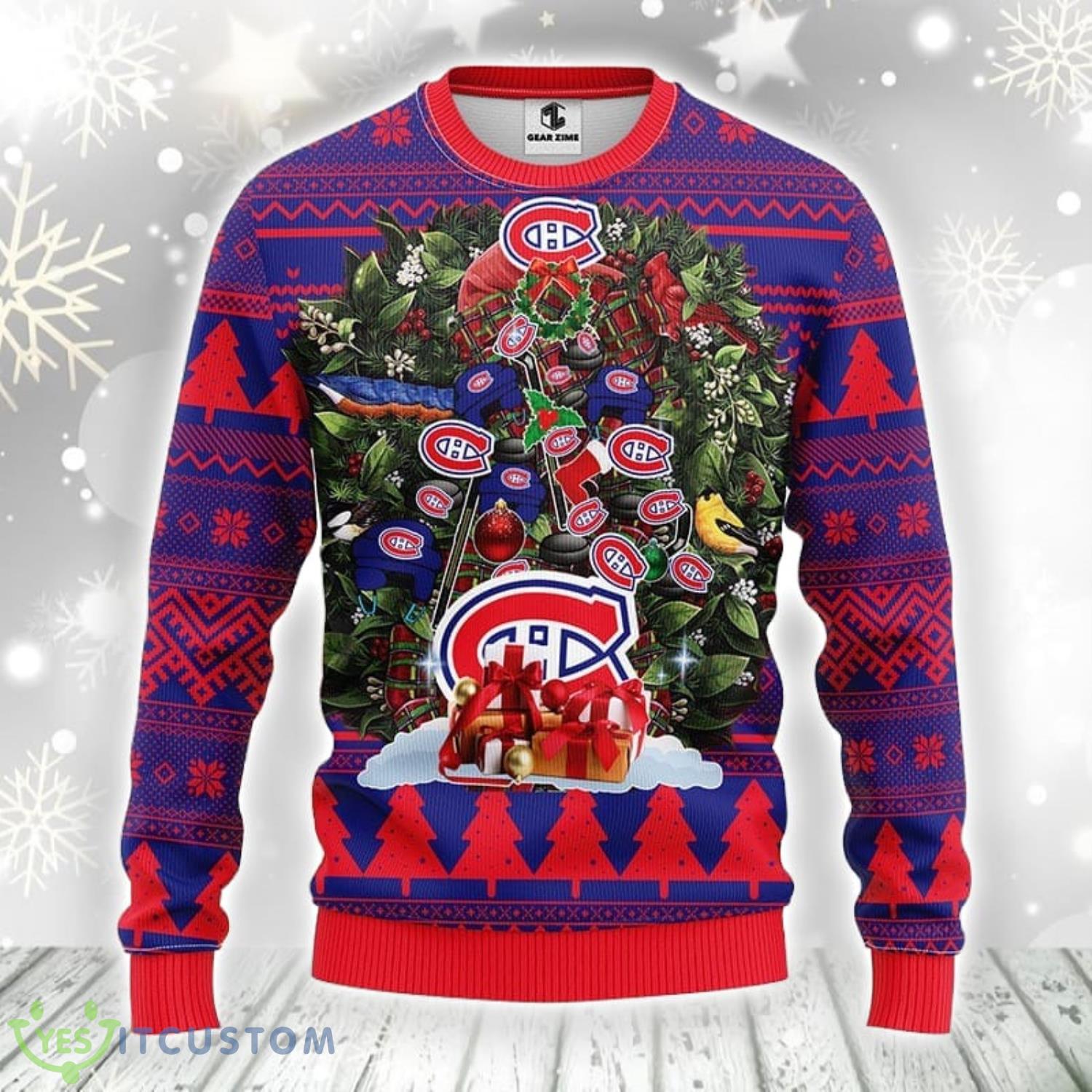 Montreal Canadians Tree Ugly Christmas Sweater Men And Women Sport Fans Gift 3 Montreal Canadians Tree Ugly Christmas Sweater Men And Women Sport Fans Gift Product Photo 1