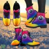 Multicolor Zig Zag Lovely Background Nice Logo Edmonton Oilers Leather Boots Gift For Fans Product Photo 1