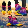 Multicolor Zig Zag Lovely Background Nice Logo Philadelphia Phillies Leather Boots Gift For Fans Product Photo 1