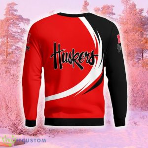 Nebraska Cornhuskers Curved Stripes Funny Ugly Christmas Sweater Gift For Men And Women Gift Holidays - Nebraska Cornhuskers Curved Stripes 3D Sweatshirt_6