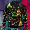Neon Art Tree And Snowman Ugly Christmas Sweater Best Gift For Men And Women Product Photo 1