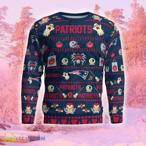 New England Patriots Spooky Ghost Pumpkin Funny Ugly Christmas Sweater Gift For Men And Women Gift Holidays - New England Patriots Spooky Ghost Pumpkin Sweatshirt Limited Edition_2