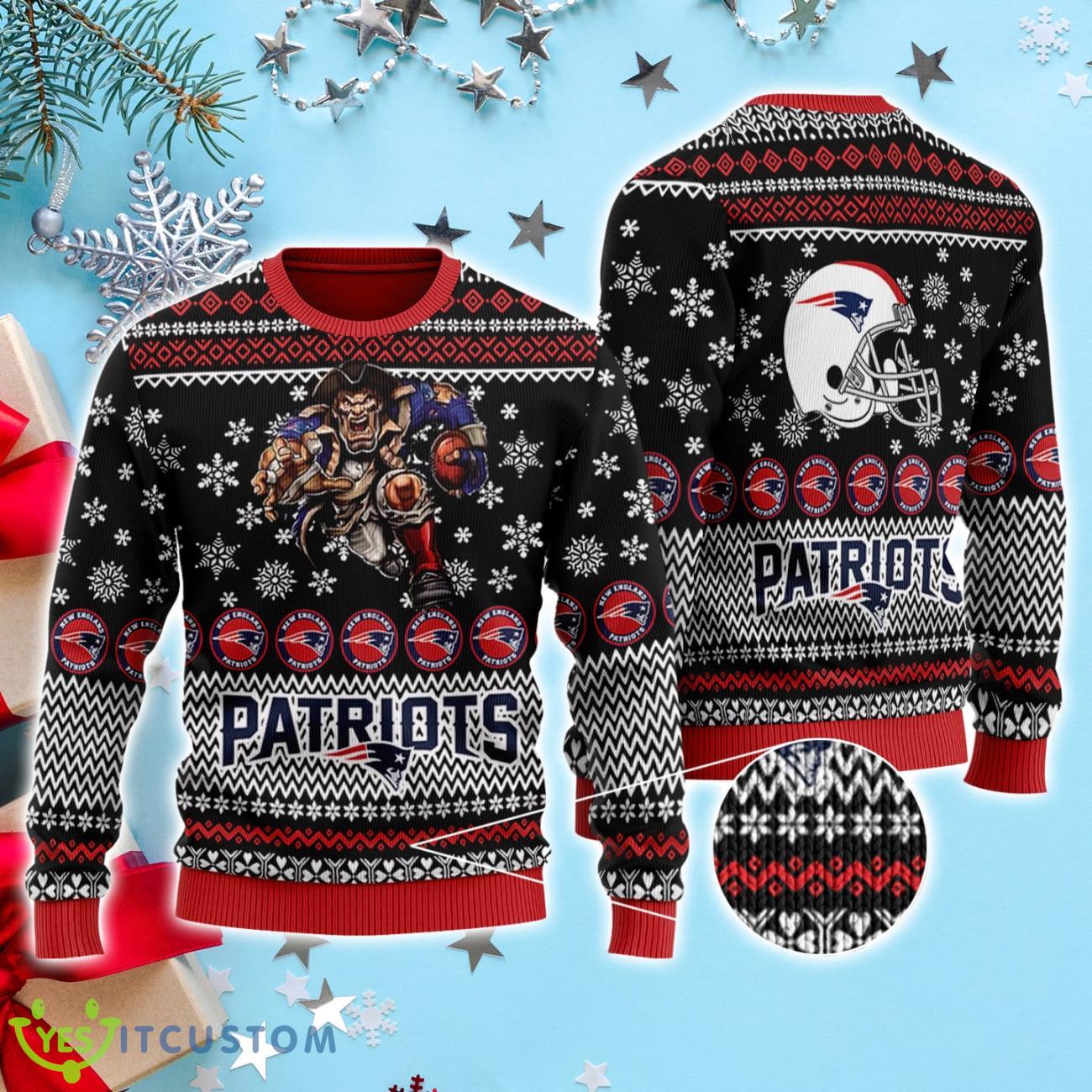New England Patriots Ugly Christmas Sweater 3D 3 New England Patriots Ugly Christmas Sweater 3D Product Photo 1