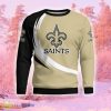 New Orleans Saints Curved Stripes Funny Ugly Christmas Sweater Gift For Men And Women Gift Holidays - New Orleans Saints Curved Stripes 3D Sweatshirt_2