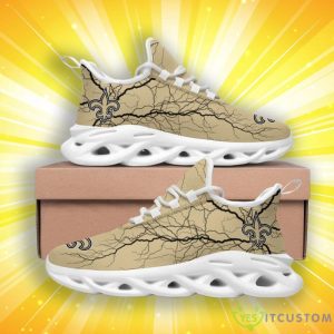 New Orleans Saints Lightning Pattern Max Soul Shoes 3 New Orleans Saints Lightning Pattern Max Soul Shoes Product Photo 2