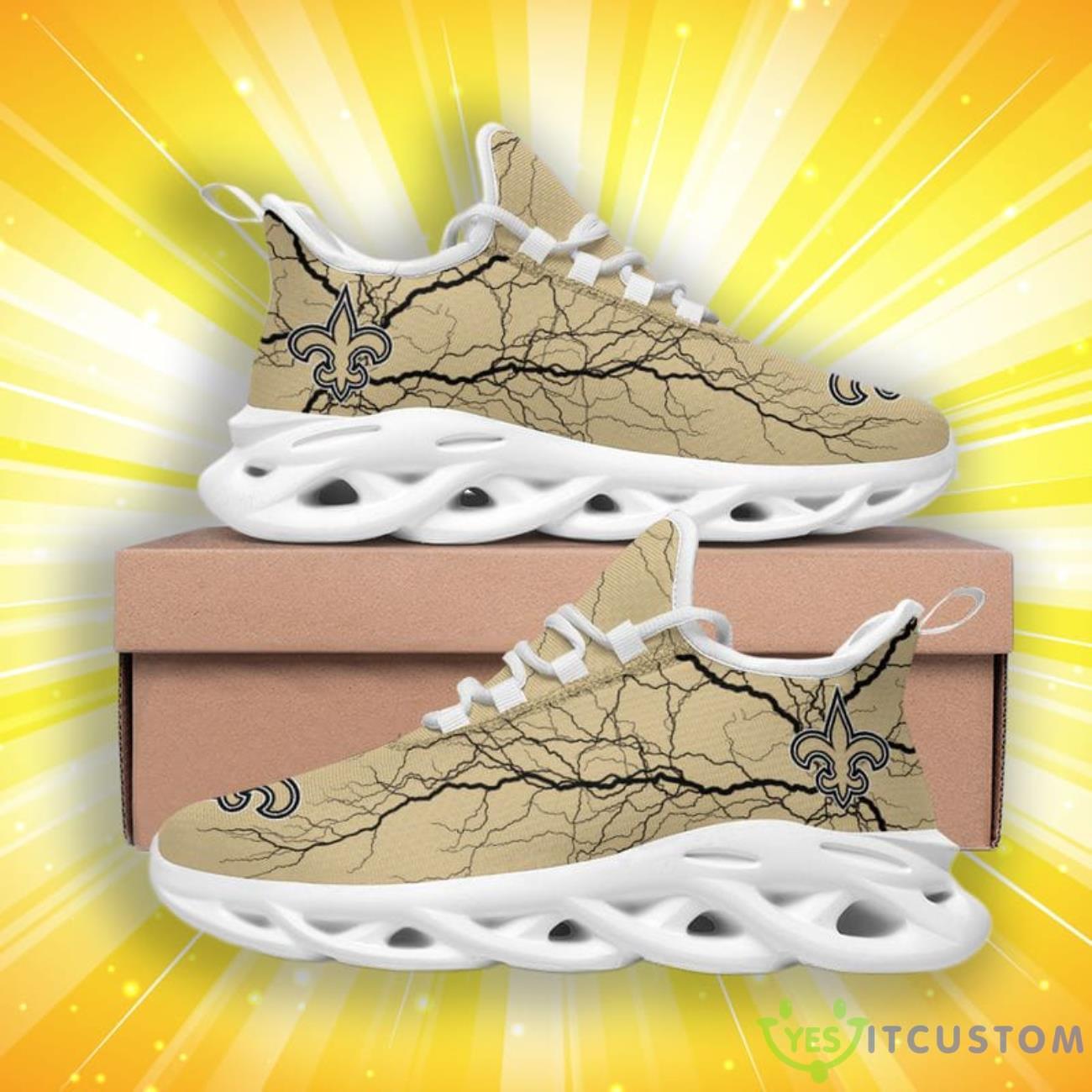 New Orleans Saints Lightning Pattern Max Soul Shoes 6 New Orleans Saints Lightning Pattern Max Soul Shoes Product Photo 2