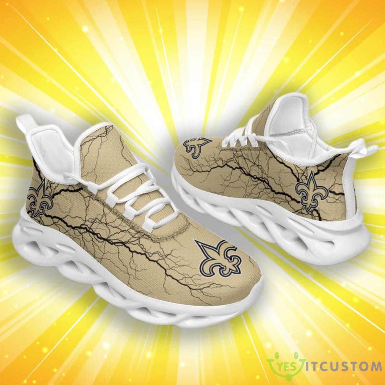 New Orleans Saints Lightning Pattern Max Soul Shoes 5 New Orleans Saints Lightning Pattern Max Soul Shoes Product Photo 1