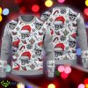New Orleans Saints Logo Skull Candy Cane Pattern Grey Ugly Christmas Sweater - New Orleans Saints Logo Skull Candy Cane Pattern Grey Ugly Christmas Sweater