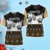New Orleans Saints Snow Reindeer Christmas 3D Shirt Product Photo 1