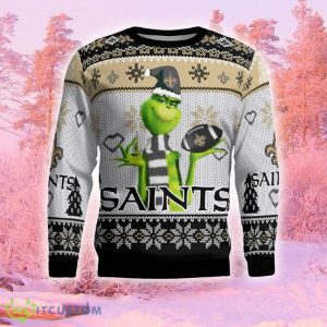 New Orleans Saints The Grinch Funny Ugly Christmas Sweater Gift For Men And Women Gift Holidays - New Orleans Saints The Grinch Christmas AOP Ugly Sweater_2