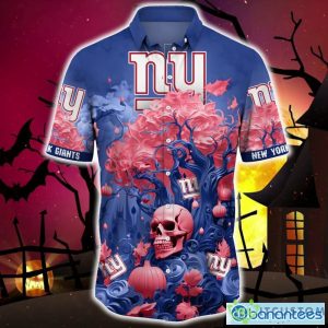 New York Giants Halloween Trending Skull 3D Hawaiian Shirt For Fans Gift Christmas Men And Women - New York Giants Halloween Skull Trending Hawaii Shirt New Arrivals_3