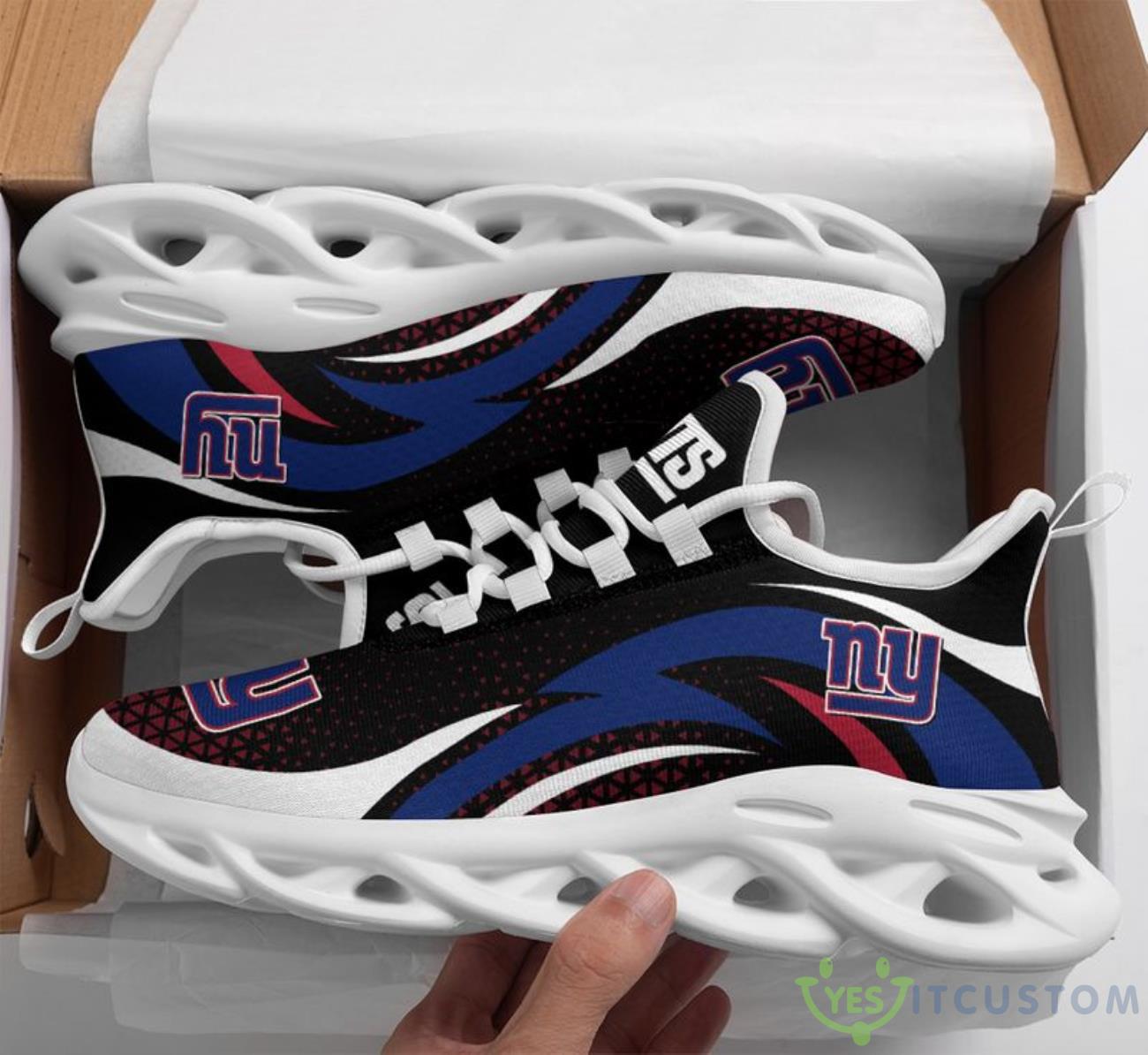 New York Giants Triangle Abstract Pattern Max Soul Shoes 5 New York Giants Triangle Abstract Pattern Max Soul Shoes Product Photo 1