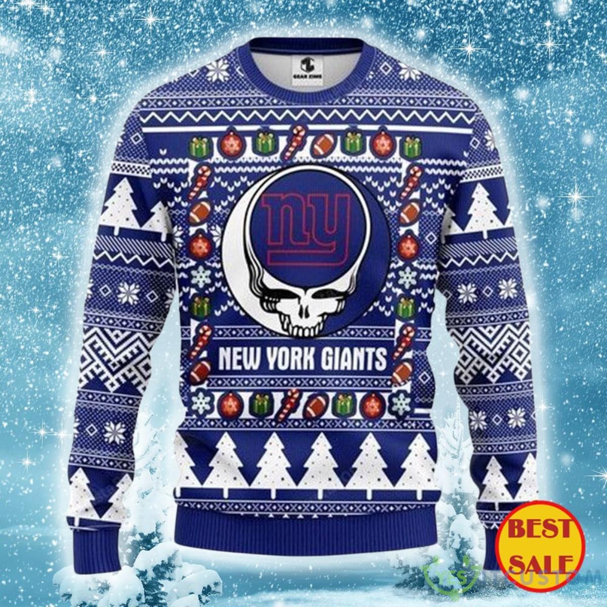 New York Giants Ugly Christmas Sweater The Intelligence Of The Skull 3 New York Giants Ugly Christmas Sweater The Intelligence Of The Skull Product Photo 1