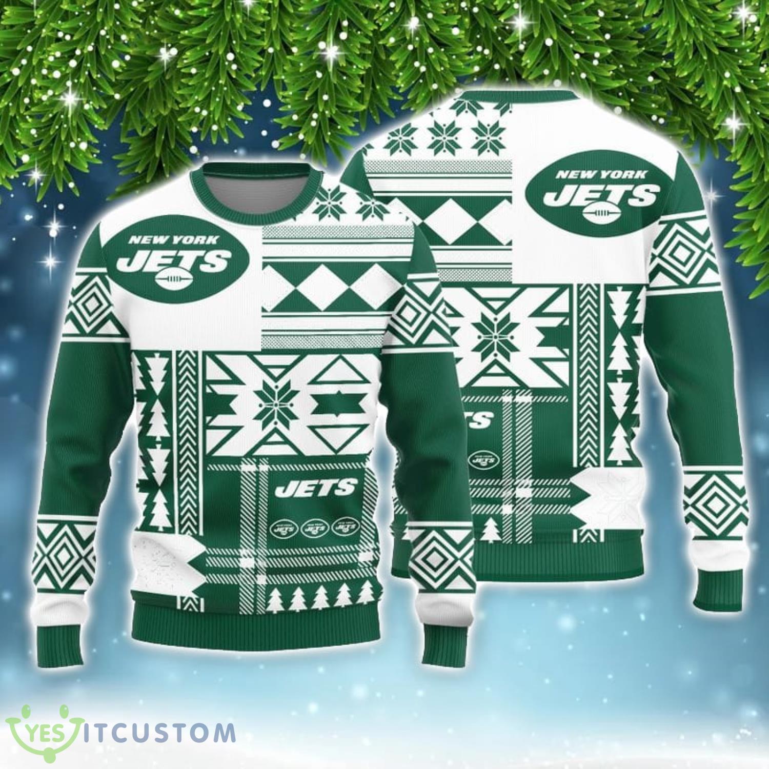 New York Jets Christmas Snowflakes Pattern Limited Sweater Ugly Christmas Gift 3 New York Jets Christmas Snowflakes Pattern Limited Sweater Ugly Christmas Gift Product Photo 1