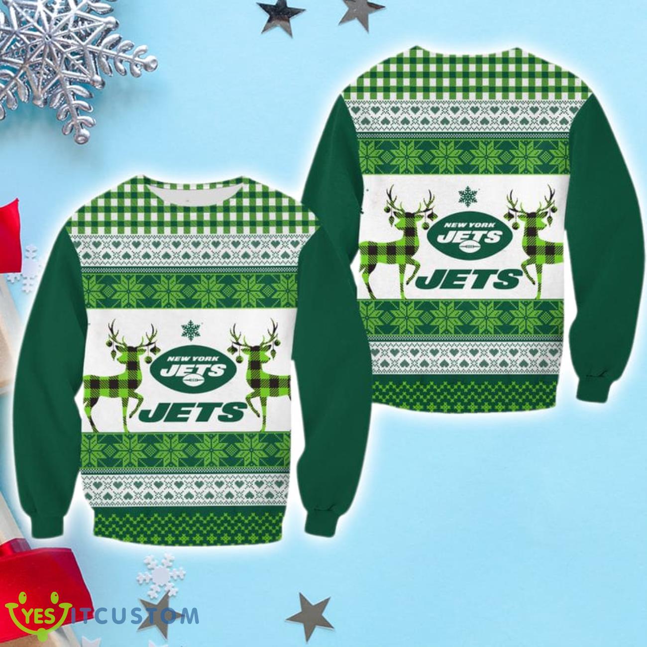 New York Jets Christmas Sweatshirt 3 New York Jets Christmas Sweatshirt Product Photo 1
