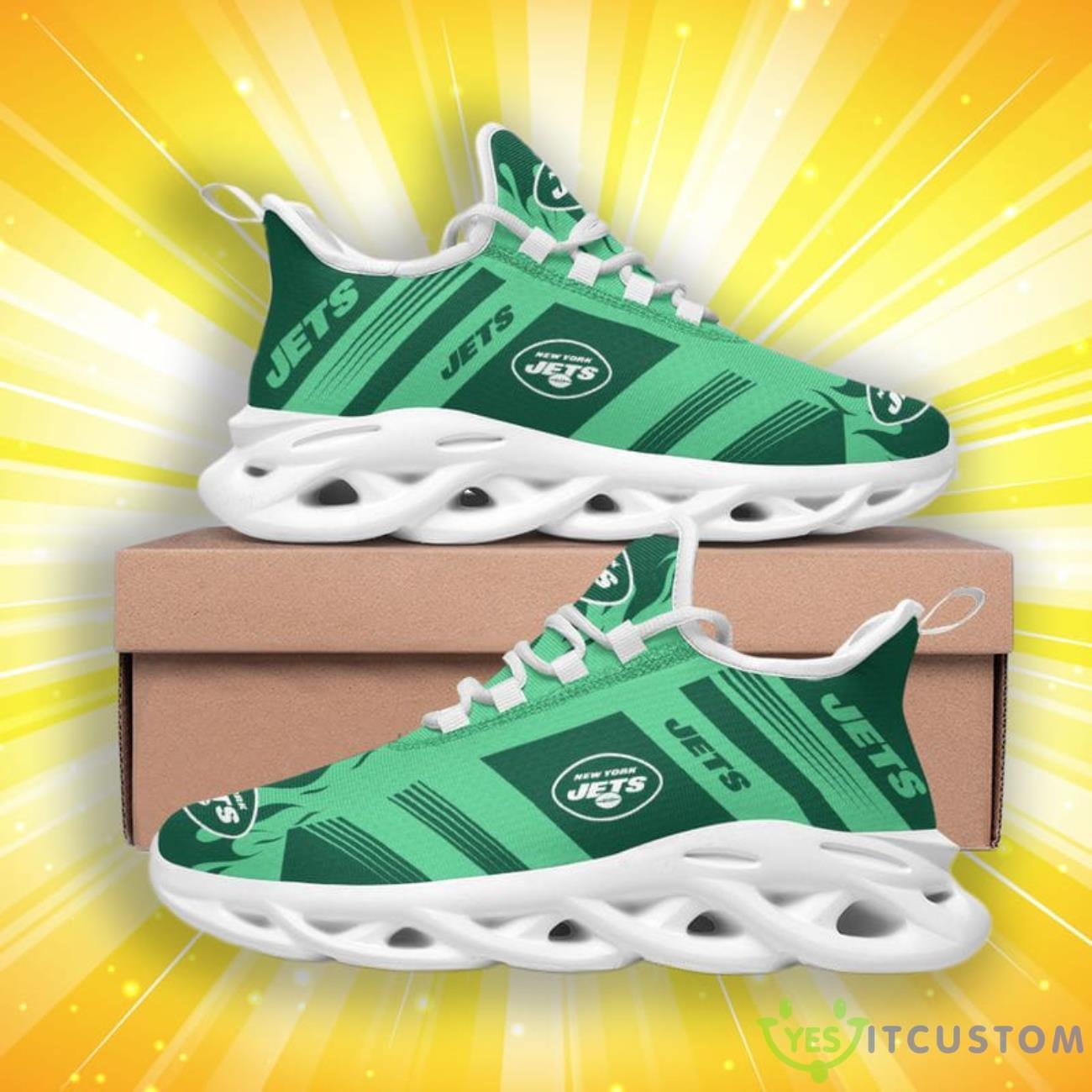 New York Jets Stripe And Fire Pattern Max Soul Shoes 6 New York Jets Stripe And Fire Pattern Max Soul Shoes Product Photo 2