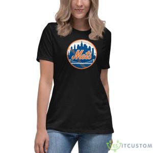 New York Mets Baseball Team Logo Shirt 9 New York Mets Baseball Team Logo Shirt - Women's Relaxed Short Sleeve Jersey Tee