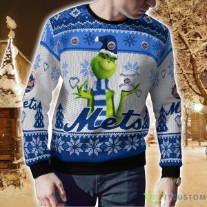 New York Mets Grinch Snowflake Pattern Ugly Sweater Christmas 3 New York Mets Grinch Snowflake Pattern Ugly Sweater Christmas Product Photo 2