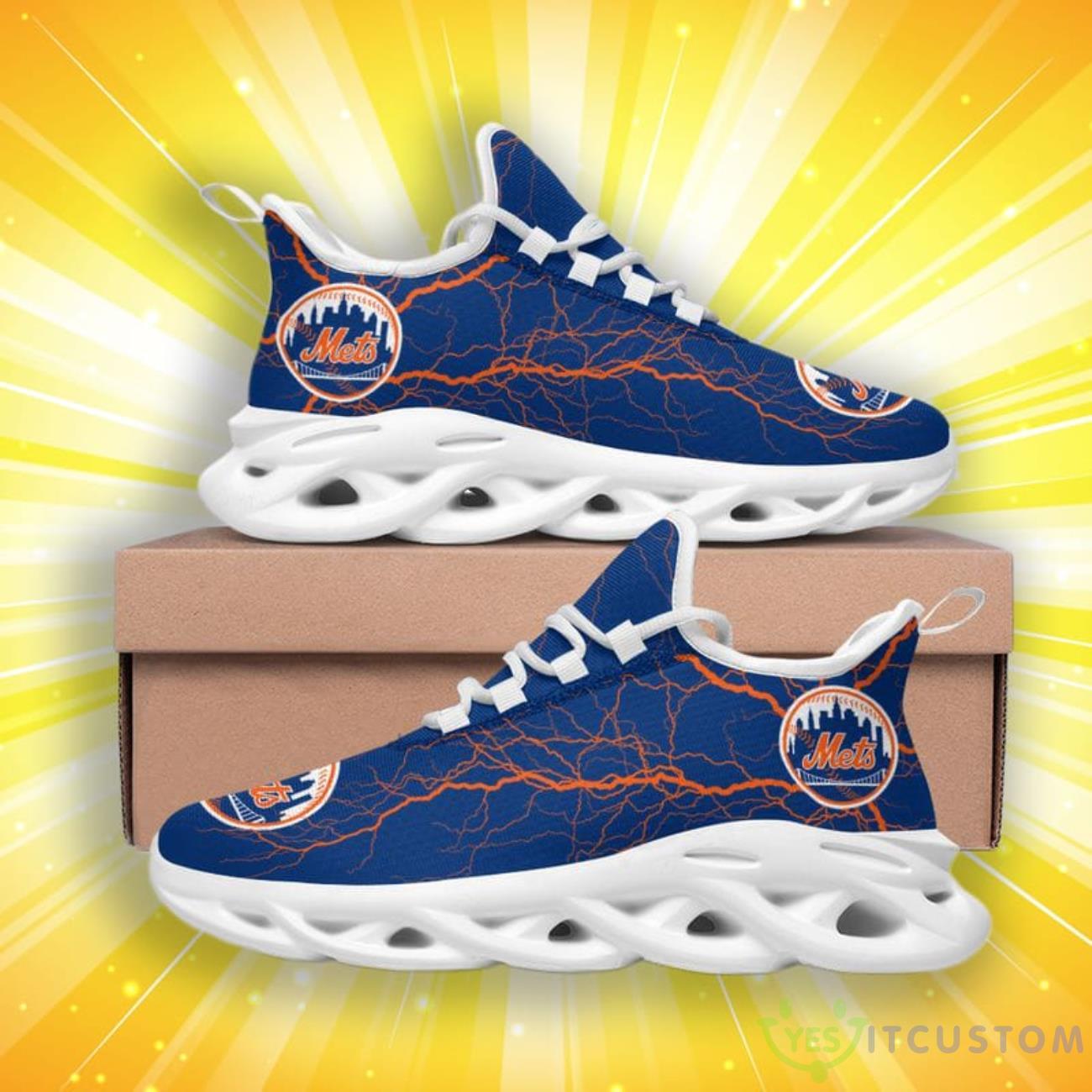 New York Mets Lightning Pattern Max Soul Shoes 6 New York Mets Lightning Pattern Max Soul Shoes Product Photo 2