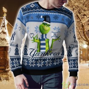 New York Yankees Grinch Snowflake Pattern Ugly Sweater Christmas 3 New York Yankees Grinch Snowflake Pattern Ugly Sweater Christmas Product Photo 2