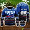 NFL Buffalo Bills Custom Name And Number Christmas Snowflake Pattern Ugly Christmas Sweater For Fans Product Photo 1