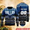 NFL Dallas Cowboys Turtleneck All Over Print Knitted Christmas Sweater Custom Number And Name - NFL Dallas Cowboys Turtleneck All Over Print Knitted Christmas Sweater Custom Number And Name